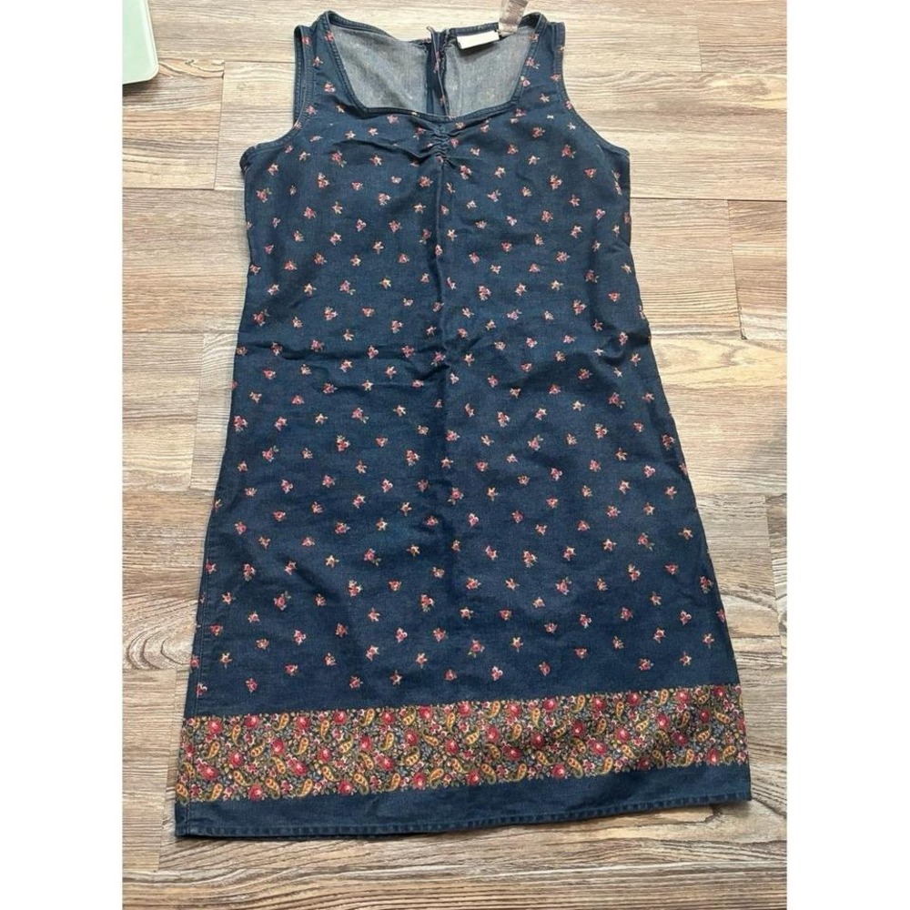 Vintage Liz Claiborne floral denim dress size 10